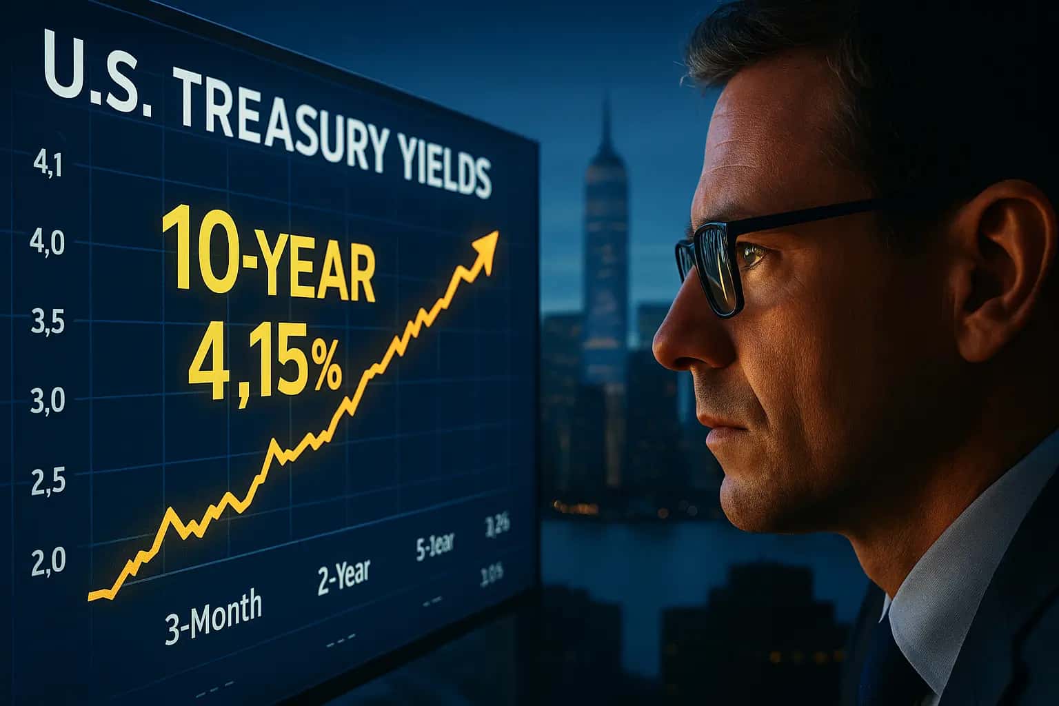 Bond duration chart showing Treasury yields, convexity curve, and 10-year yield risk